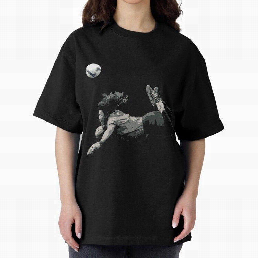 Rene Higuitas Scorpion Kick35 Oversized T-Shirt Show Your Love for Global Football Passion for FIFA World Cup 2026 USA Canada Mexico, Capturing CR7 and Messi, England and Germany, Vintage Soccer Flavor, Modern Football Stars, National Flags and