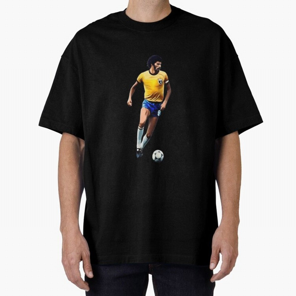 Legends Of The Beautiful Game Cartoon Collection Legends Socrates Cartoon Artwork9 Oversized T-Shirt Celebrate Fan Culture around Global Football Passion for FIFA World Cup 2026 Group Stage, Capturing Messi and Cristiano Ronaldo, Argentina, France