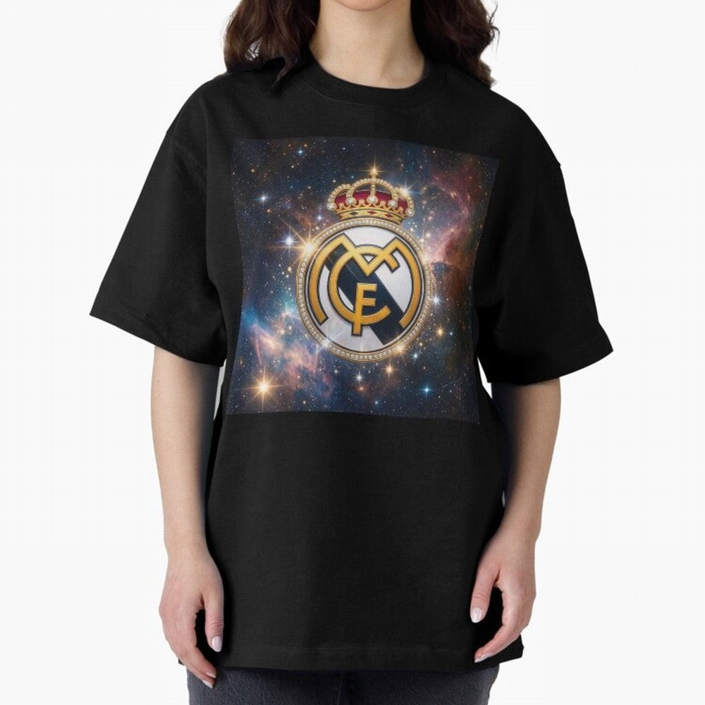The Real Madrid Galaxy Oversized T-Shirt Fuel the Hype around the FIFA World Cup 2026 USA Canada Mexico Journey through Cristiano Ronaldo, Haaland and CR7 Highlights, Portugal, Spain and Germany Pride, Goal Celebration Energy, Supporter Heritage,