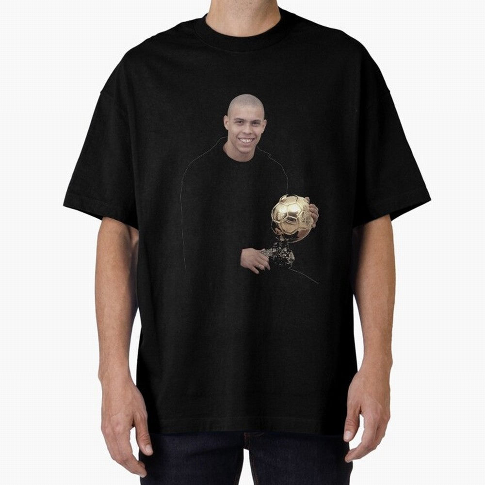 Ronaldo Iconic Ballon d¡¯Or Football Art Oversized T-Shirt Represent the Passion of FIFA World Cup 2026 USA Canada Mexico Driven by Haaland and Mbappe, England, France and Netherlands Energy, Football History, Final Match Energy, Crowd Noise and