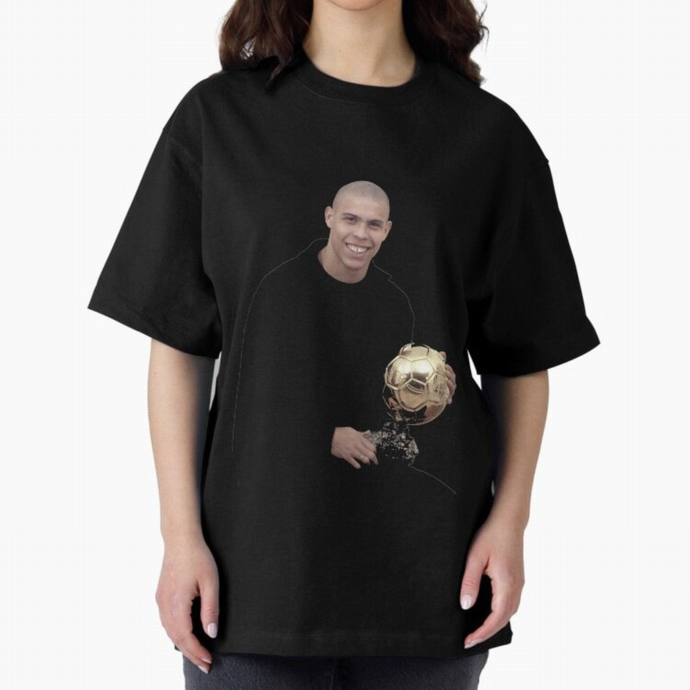 Ronaldo Iconic Ballon d¡¯Or Football Art Oversized T-Shirt Represent the Passion of FIFA World Cup 2026 USA Canada Mexico Driven by Haaland and Mbappe, England, France and Netherlands Energy, Football History, Final Match Energy, Crowd Noise and