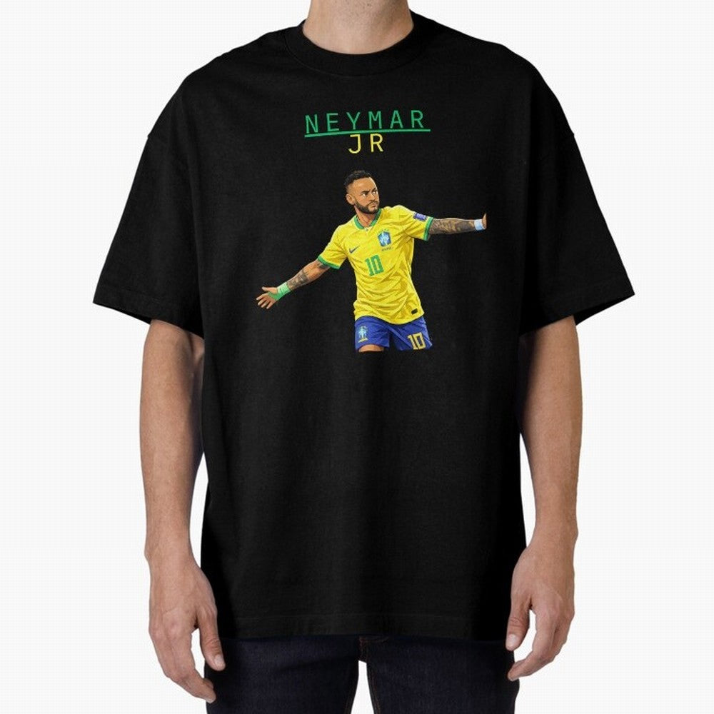 Neymar Oversized T-Shirt Follow Every Goal of the FIFA World Cup 2026 USA Canada Mexico Journey through Cristiano Ronaldo, Haaland and CR7 Highlights, England and Germany Pride, Sports Nostalgia, International Competition, Famous Players and
