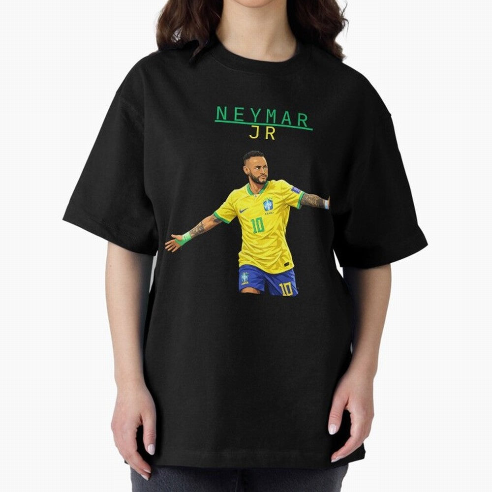 Neymar Oversized T-Shirt Follow Every Goal of the FIFA World Cup 2026 USA Canada Mexico Journey through Cristiano Ronaldo, Haaland and CR7 Highlights, England and Germany Pride, Sports Nostalgia, International Competition, Famous Players and