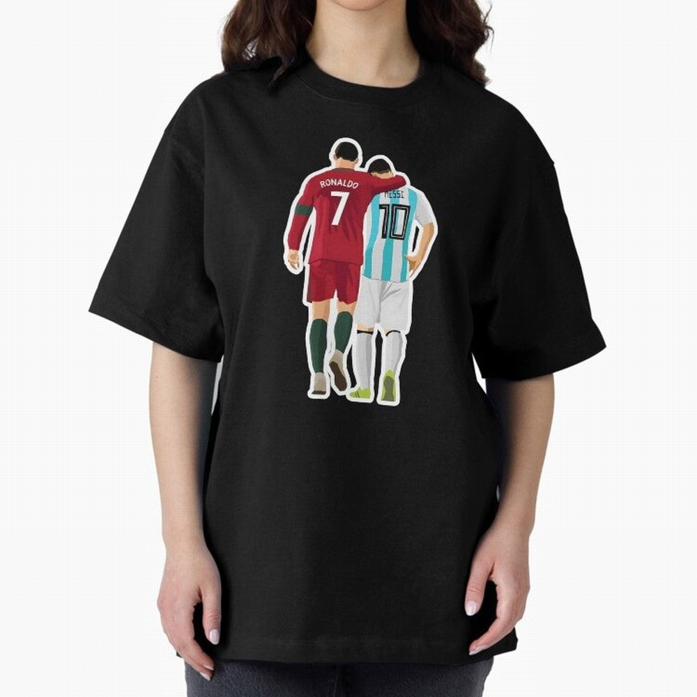 Ronaldo & Messi Oversized T-Shirt Celebrate Classic Football Spirit in the FIFA World Cup 2026 USA Canada Mexico Journey through Neymar, Haaland and Cristiano Ronaldo Highlights, England and Germany Pride, Tournament Hype, Historic Matchups, Family