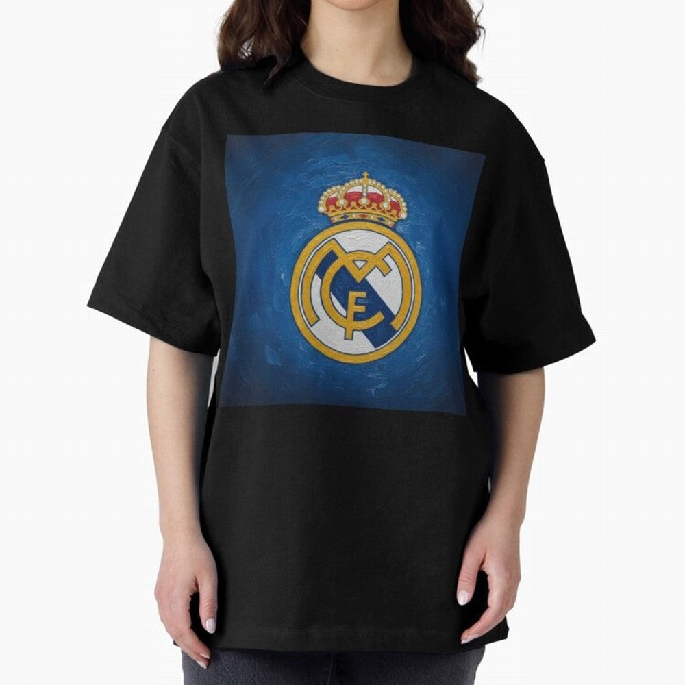 Real Madrid FC - Painting Oversized T-Shirt Bring Global Football Passion for FIFA World Cup 2026 USA Canada Mexico, Connected to CR7, Argentina and Brazil, Stadium Memories, Football Loyalty, International Chants and Championship Tradition; Ideal