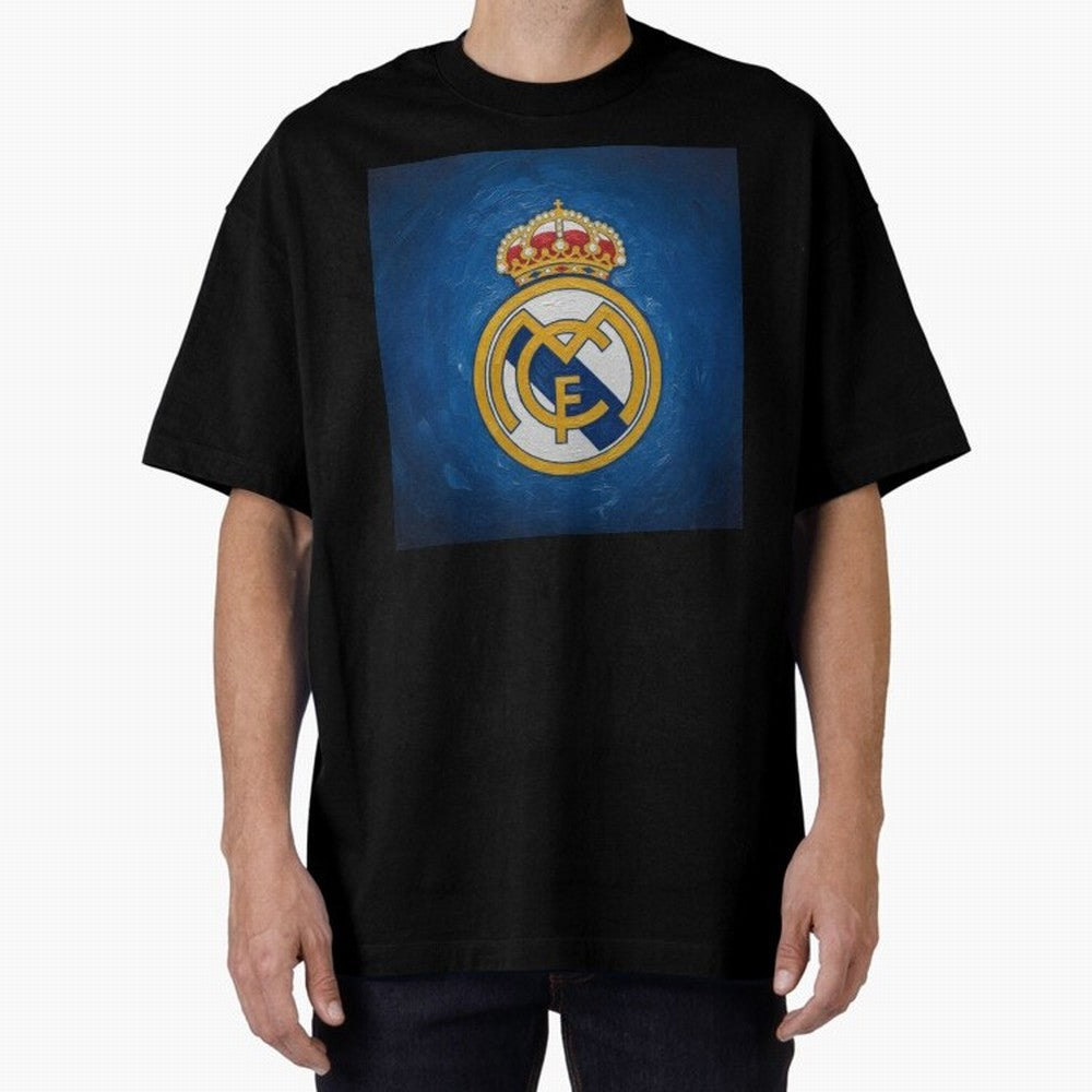 Real Madrid FC - Painting Oversized T-Shirt Bring Global Football Passion for FIFA World Cup 2026 USA Canada Mexico, Connected to CR7, Argentina and Brazil, Stadium Memories, Football Loyalty, International Chants and Championship Tradition; Ideal