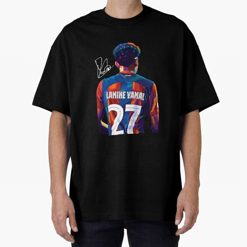 Lamine Yamal Football Player Oversized T-Shirt Celebrate the Next Chapter of Global Football Passion for FIFA World Cup 2026 USA Canada Mexico, Built around Messi and Cristiano Ronaldo, Portugal, Spain and Germany, Tournament Hype, Historic