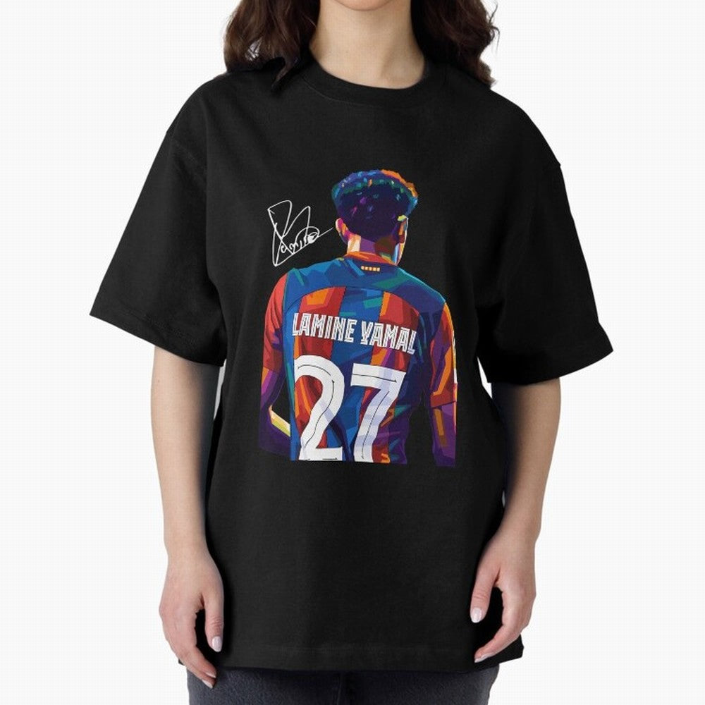 Lamine Yamal Football Player Oversized T-Shirt Celebrate the Next Chapter of Global Football Passion for FIFA World Cup 2026 USA Canada Mexico, Built around Messi and Cristiano Ronaldo, Portugal, Spain and Germany, Tournament Hype, Historic