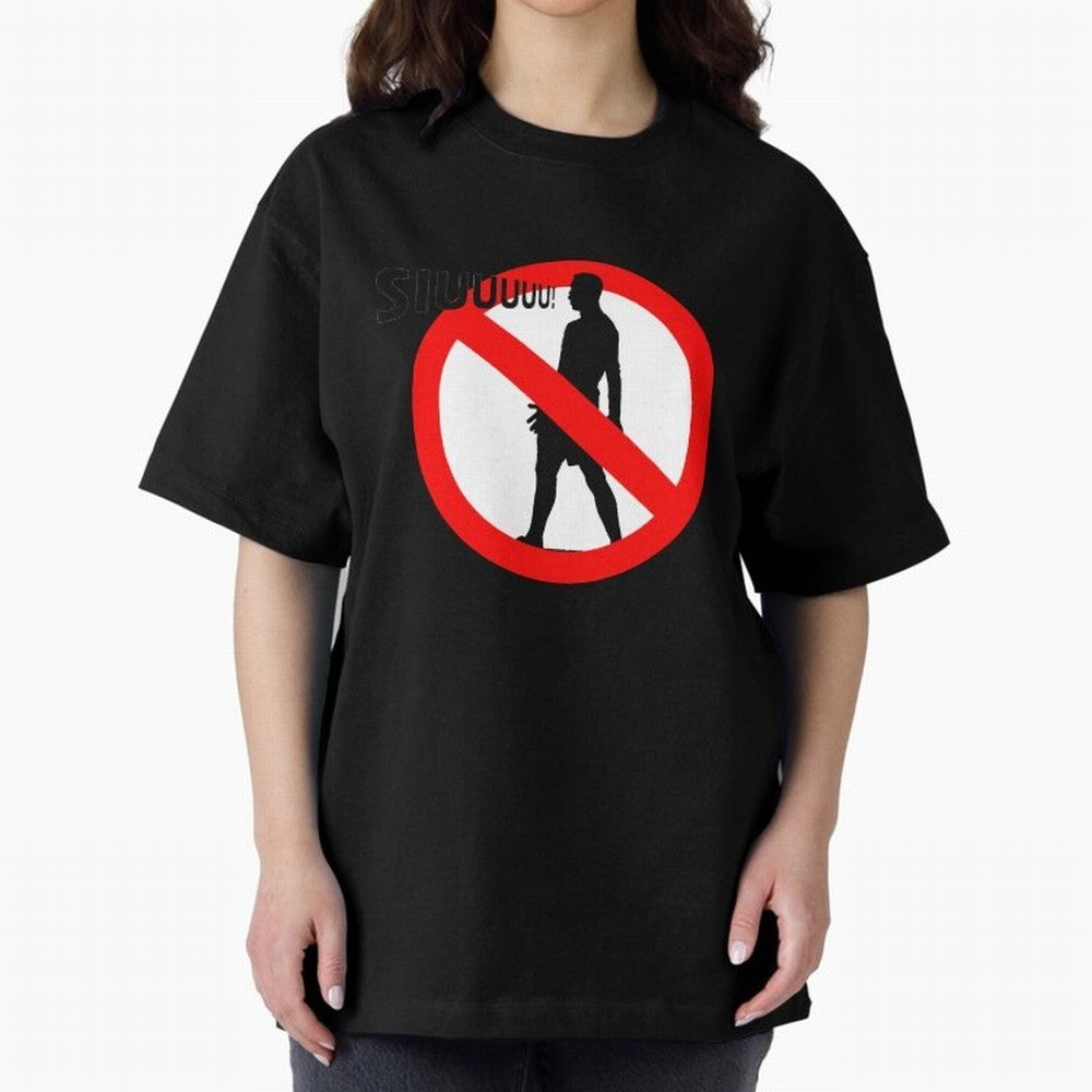 No Siiuuu Funny Soccer Meme Design Oversized T-Shirt Cheer through Every Moment of FIFA World Cup 2026 Group Stage for Fans of Cristiano Ronaldo, Haaland and CR7 and Spain, Bringing Stadium Memories, Football Loyalty, International Chants and