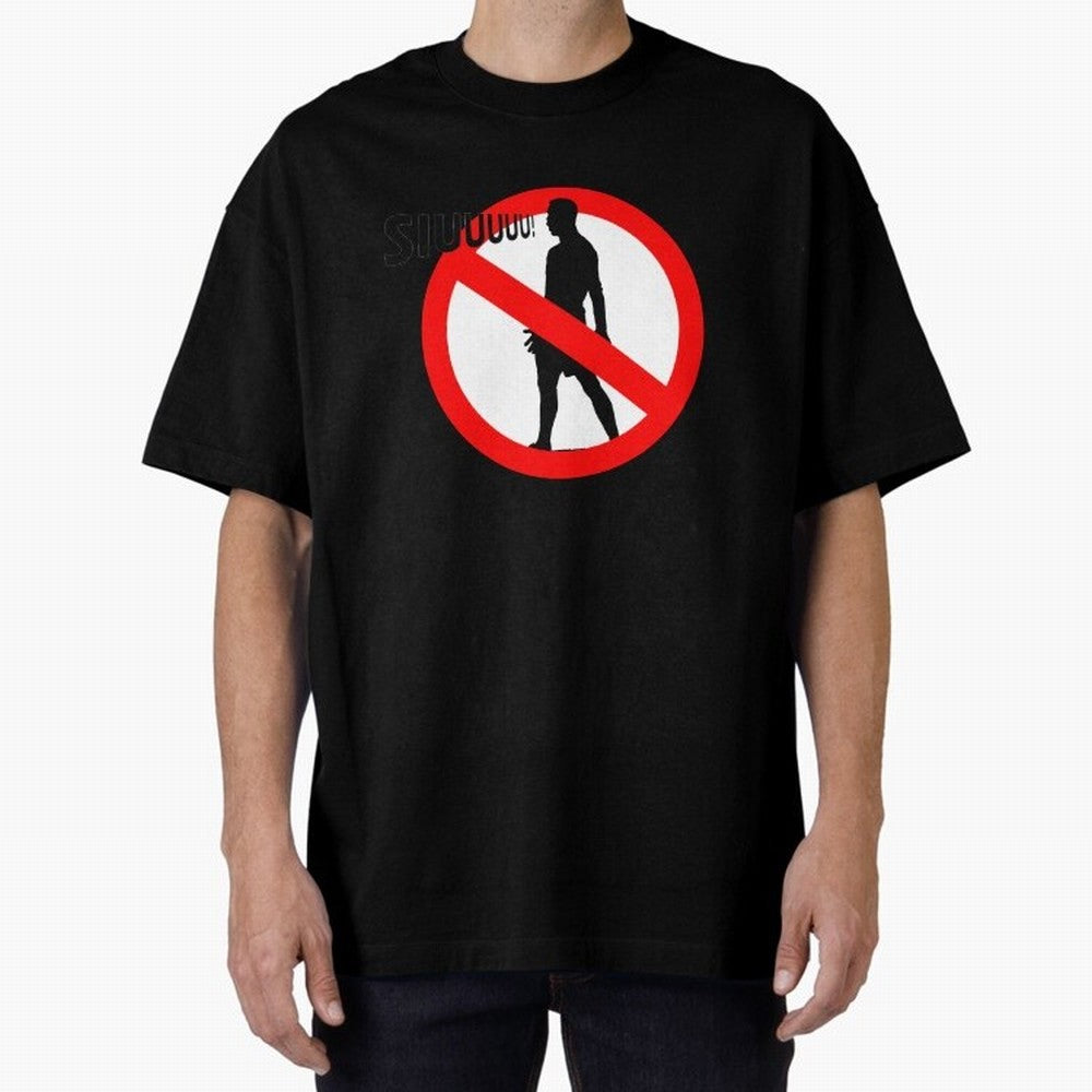 No Siiuuu Funny Soccer Meme Design Oversized T-Shirt Cheer through Every Moment of FIFA World Cup 2026 Group Stage for Fans of Cristiano Ronaldo, Haaland and CR7 and Spain, Bringing Stadium Memories, Football Loyalty, International Chants and