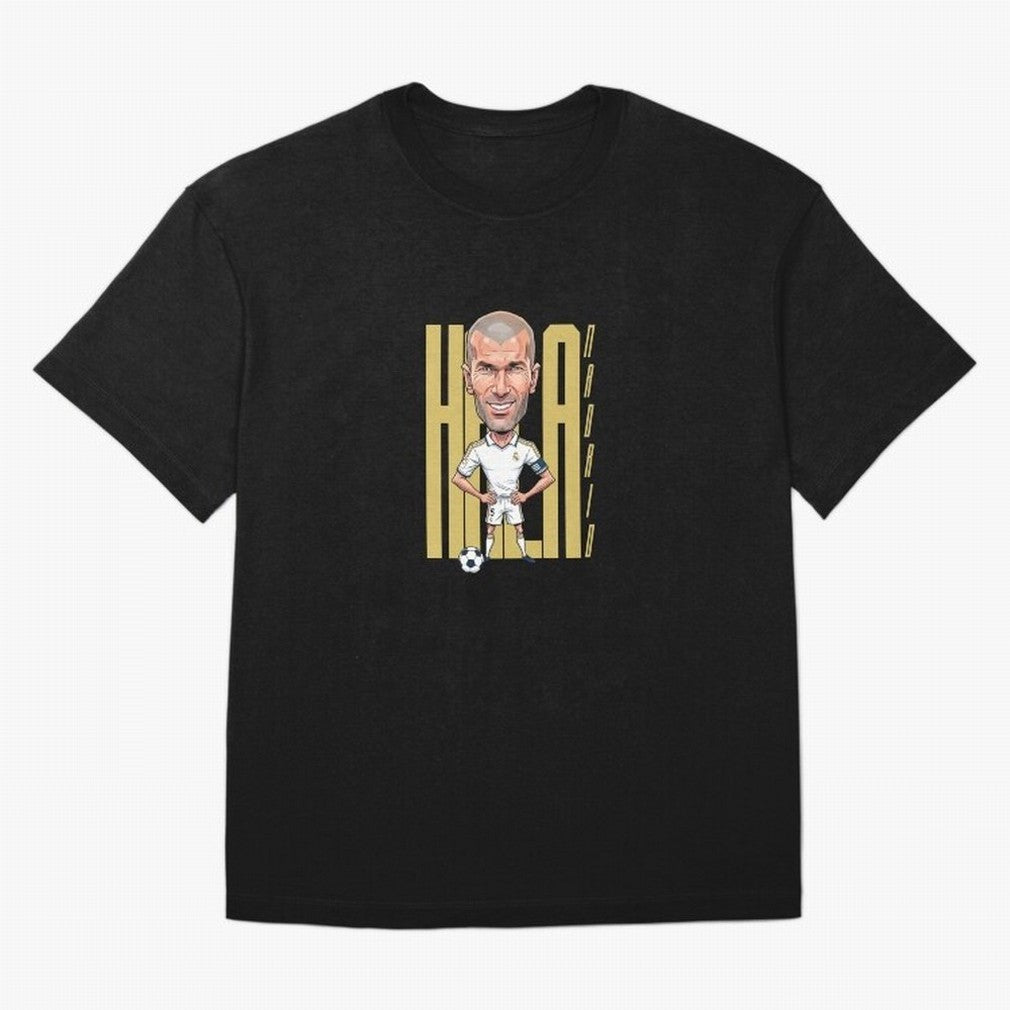Caricature of Zin¨¦dine Zidane Hala Madrid Oversized T-Shirt Show Championship Spirit for FIFA World Cup 2026 Group Stage Featuring CR7 and Messi, England and Germany Energy, Fan Favorite Moments, National Team Passion, Big Match Drama and Soccer