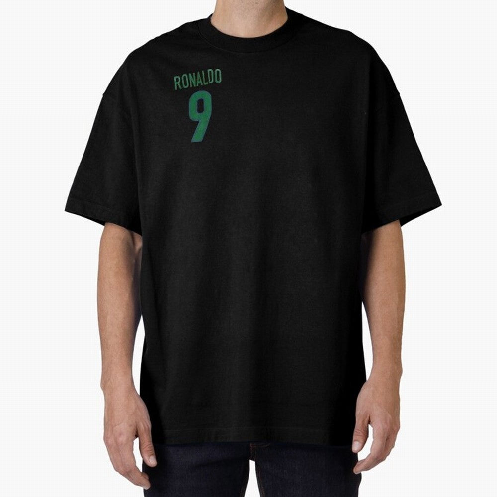 Ronaldo 9 Brazil Back of the shirt Oversized T-Shirt Represent the Passion of Global Football Passion for FIFA World Cup 2026 USA Canada Mexico, Centered on Haaland, Argentina, Global Supporter Spirit, Legendary Goals, National Colors and