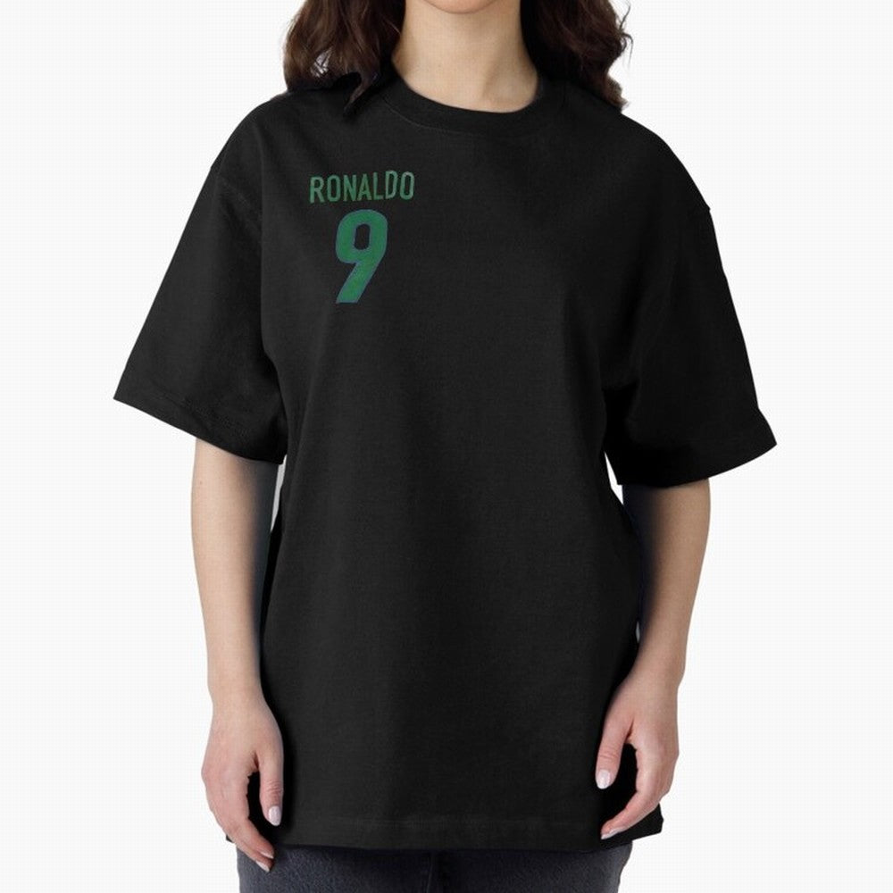 Ronaldo 9 Brazil Back of the shirt Oversized T-Shirt Represent the Passion of Global Football Passion for FIFA World Cup 2026 USA Canada Mexico, Centered on Haaland, Argentina, Global Supporter Spirit, Legendary Goals, National Colors and