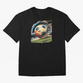 Soccer Ball in Fight Oversized T-Shirt Honor the Football Icons of FIFA World Cup 2026 Group Stage for Fans of CR7 and Messi and Spain, Bringing Global Supporter Spirit, Legendary Goals, National Colors and Tournament Celebration; Ideal for