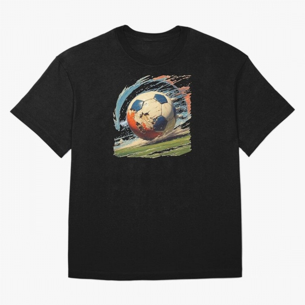Soccer Ball in Fight Oversized T-Shirt Honor the Football Icons of FIFA World Cup 2026 Group Stage for Fans of CR7 and Messi and Spain, Bringing Global Supporter Spirit, Legendary Goals, National Colors and Tournament Celebration; Ideal for