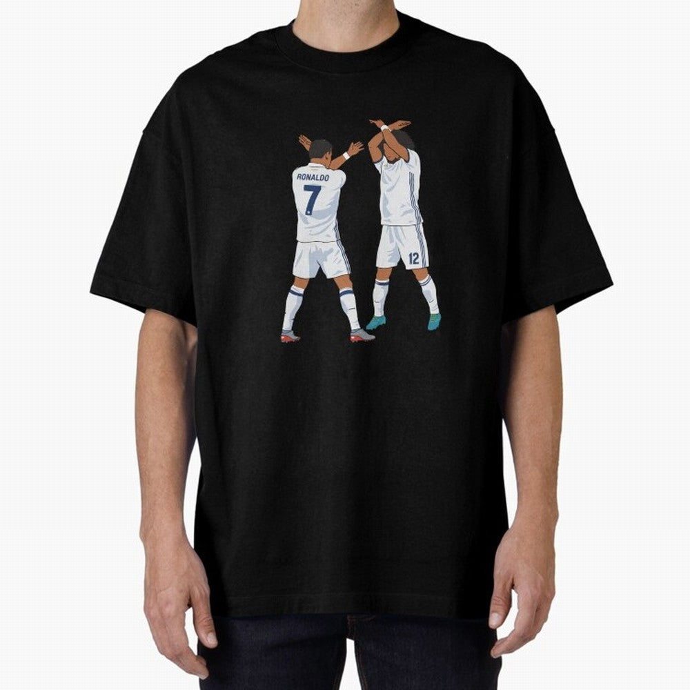 Ronaldo Madrid Celebration Duo Oversized T-Shirt Cheer through Every Moment of Global Football Passion for FIFA World Cup 2026, Celebrating Neymar, Haaland and Cristiano Ronaldo, England and Germany, Global Supporter Spirit, Legendary Goals,