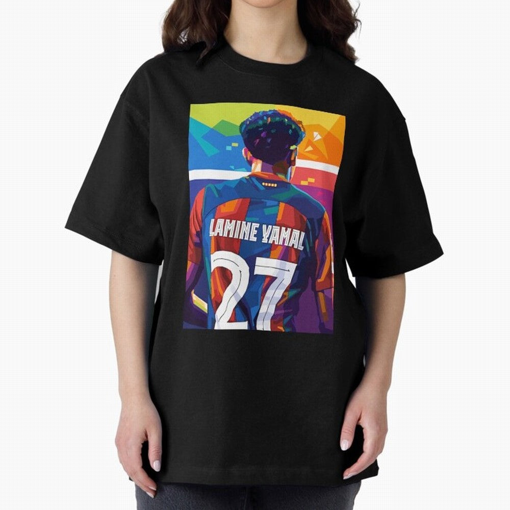 Lamine Yamal Wpap Pop Art Oversized T-Shirt Honor Football Greatness during Match Day Hype around FIFA World Cup 2026 Group Stage, Cristiano Ronaldo, Haaland and CR7, Argentina, France and Brazil, Sports Nostalgia, International Competition, Famous