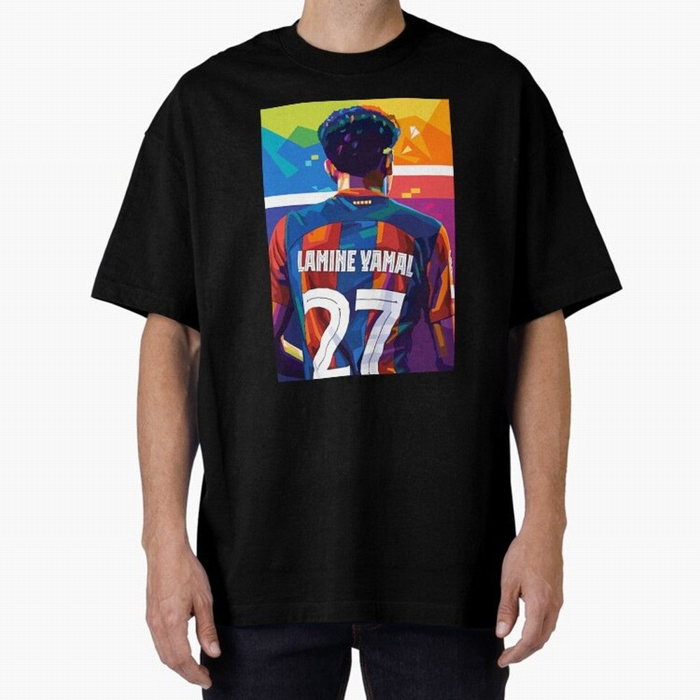 Lamine Yamal Wpap Pop Art Oversized T-Shirt Honor Football Greatness during Match Day Hype around FIFA World Cup 2026 Group Stage, Cristiano Ronaldo, Haaland and CR7, Argentina, France and Brazil, Sports Nostalgia, International Competition, Famous