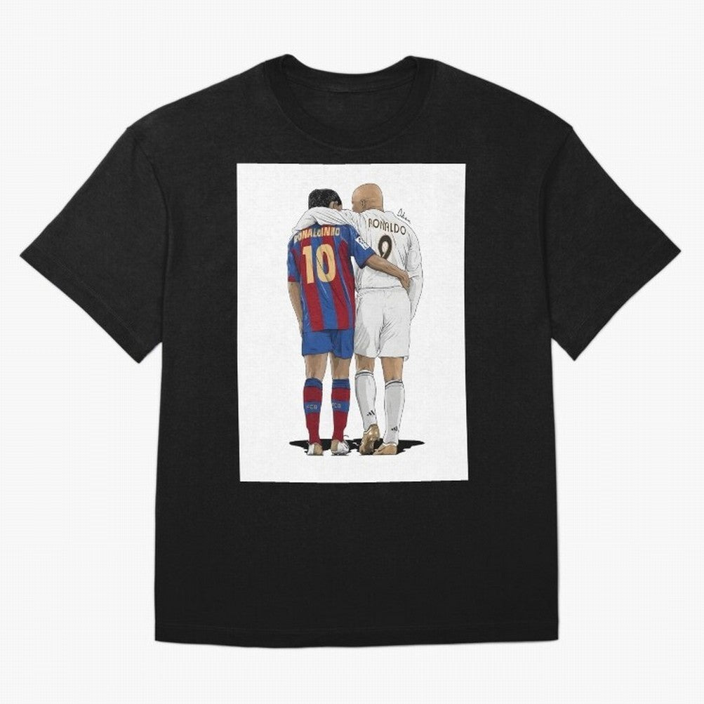 Ronaldinho & Ronaldo R9 Classic Football Legend - La Liga Derby Oversized T-Shirt Bring Match Day Fire to FIFA World Cup 2026 Spirit, Connected to England, Messi and Cristiano Ronaldo, Game Day Rituals, Football Legends, Country Pride and the Road