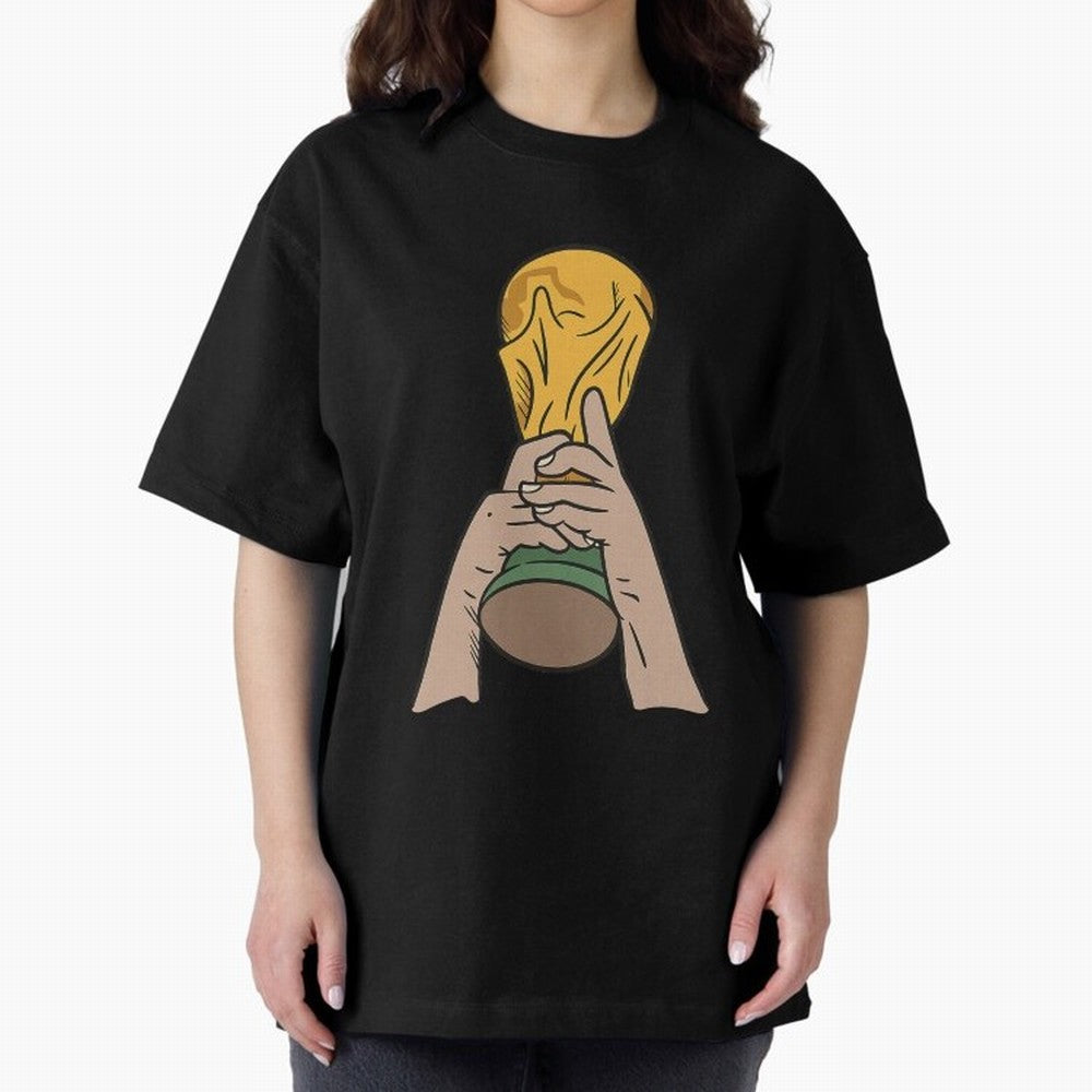 Trophy Oversized T-Shirt Show Passion for the Stars of FIFA World Cup 2026 USA Canada Mexico Filled with Mbappe and Neymar, England Energy, Classic Soccer Heritage, Championship Pressure, Fan Loyalty and International Pride; Made for Collectors Who