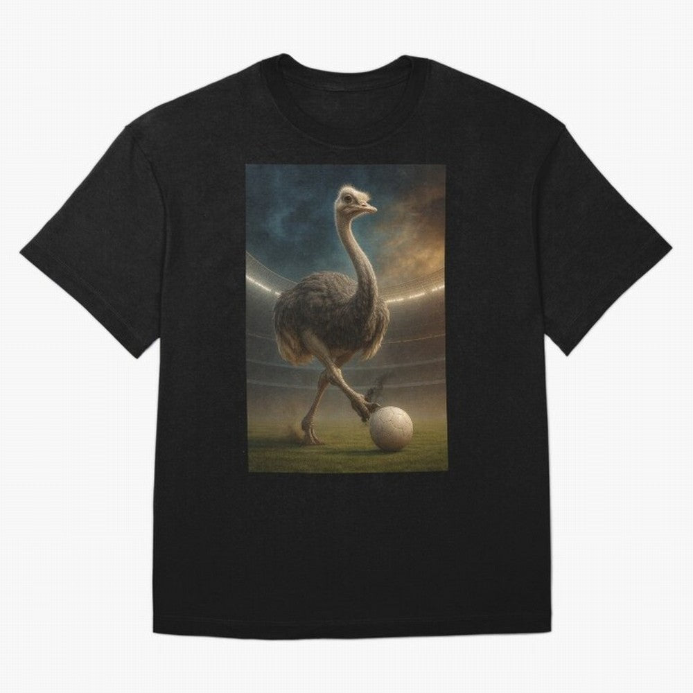 Ostrich Plays Soccer Oversized T-Shirt Discover FIFA World Cup 2026 USA Canada Mexico Spirit, Featuring England, France and Netherlands, Haaland and Mbappe, Classic Soccer Heritage, Championship Pressure, Fan Loyalty and International Pride; Ideal