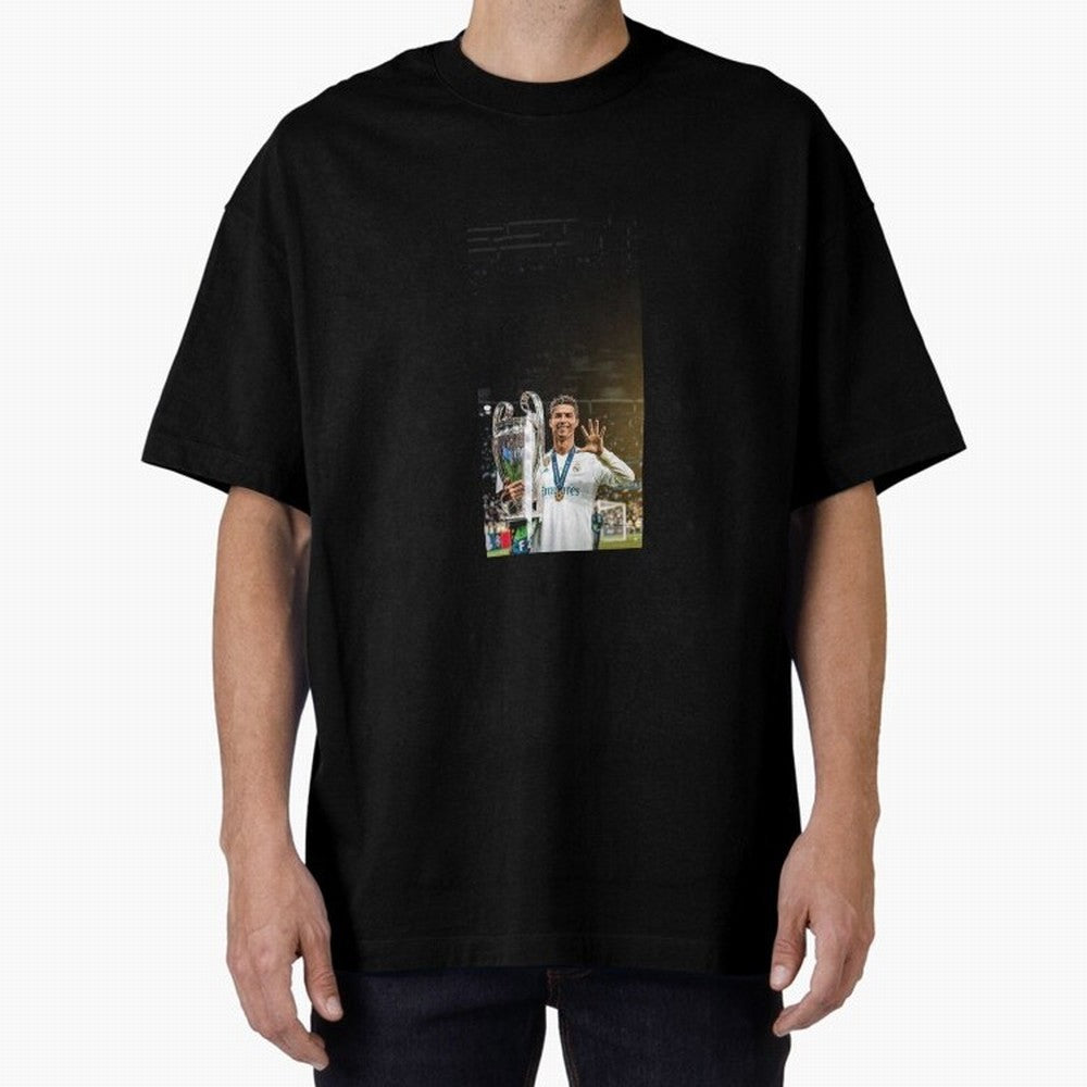 Ronaldo Oversized T-Shirt Represent Football Lovers during Global Football Passion for FIFA World Cup 2026 Group Stage, Made for Cristiano Ronaldo, Haaland and CR7, England, Worldwide Fan Energy, Dramatic Goals, Stadium Lights and Championship