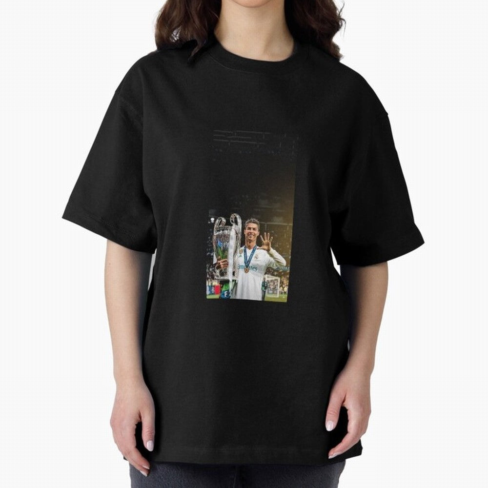 Ronaldo Oversized T-Shirt Represent Football Lovers during Global Football Passion for FIFA World Cup 2026 Group Stage, Made for Cristiano Ronaldo, Haaland and CR7, England, Worldwide Fan Energy, Dramatic Goals, Stadium Lights and Championship
