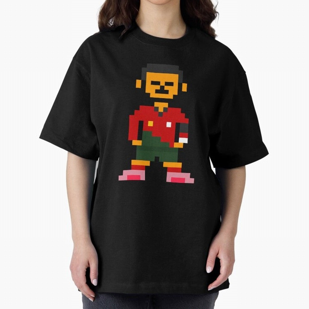 Pixel Pose Ronaldo Oversized T-Shirt Celebrate Golden Goal Energy in the FIFA World Cup 2026 Group Stage Journey through Cristiano Ronaldo, Haaland and CR7 Highlights, Brazil Pride, Worldwide Fan Energy, Dramatic Goals, Stadium Lights and