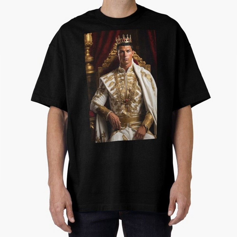 Ronaldo king Oversized T-Shirt Bring FIFA World Cup 2026 USA Canada Mexico Spirit, Connected to Portugal, Spain and Germany, Messi, CR7 and Mbappe, Goal Celebration Energy, Supporter Heritage, Football Icons and Worldwide Tournament Joy; Made for