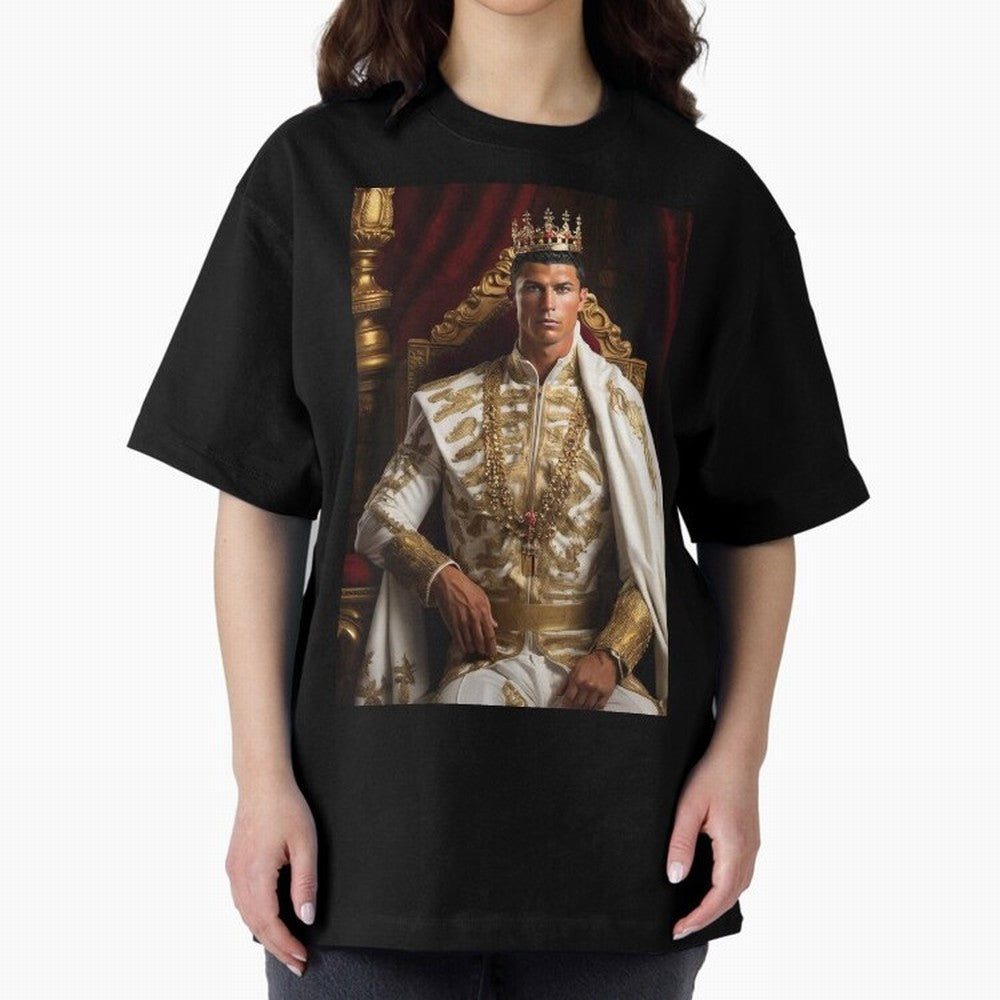 Ronaldo king Oversized T-Shirt Bring FIFA World Cup 2026 USA Canada Mexico Spirit, Connected to Portugal, Spain and Germany, Messi, CR7 and Mbappe, Goal Celebration Energy, Supporter Heritage, Football Icons and Worldwide Tournament Joy; Made for