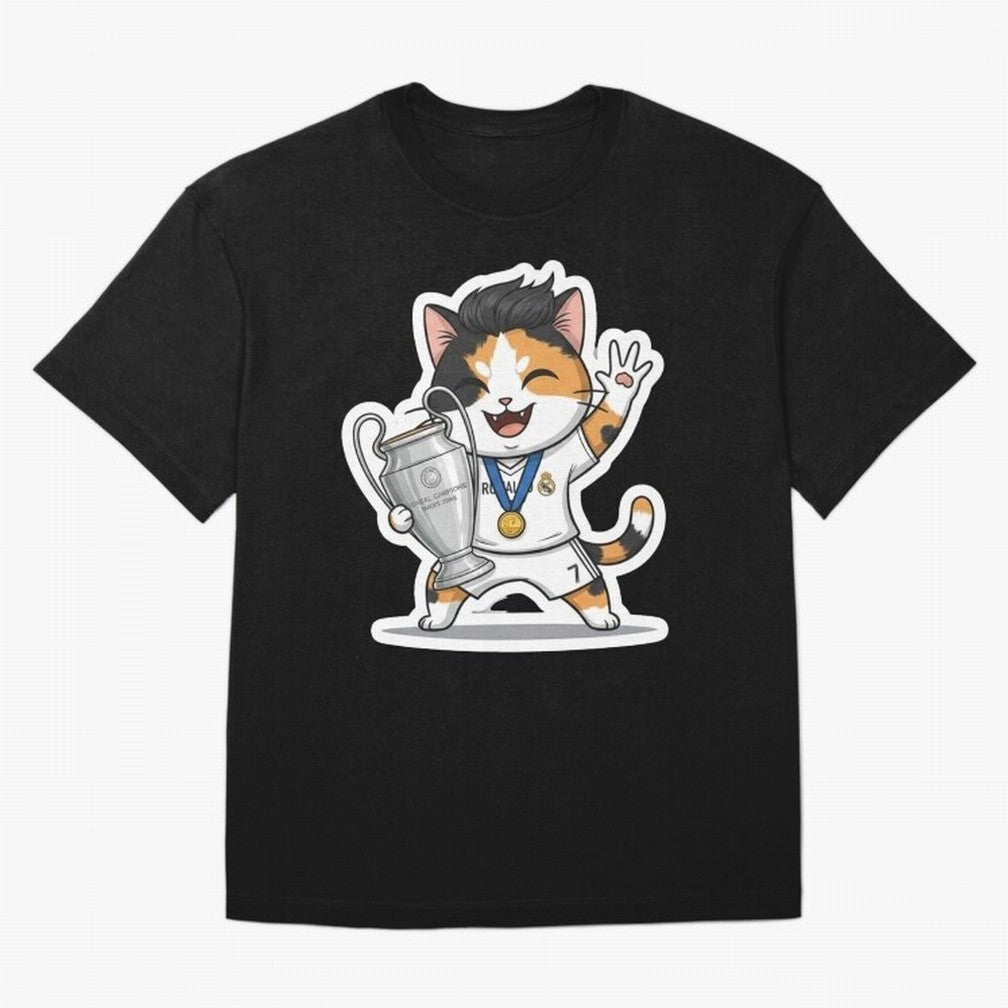 Kitten - Ucl Tittle | Ronaldo Oversized T-Shirt Celebrate Fan Culture around Match Day Hype around FIFA World Cup 2026, Neymar, Argentina and Brazil, Worldwide Fan Energy, Dramatic Goals, Stadium Lights and Championship Celebrations; Great for