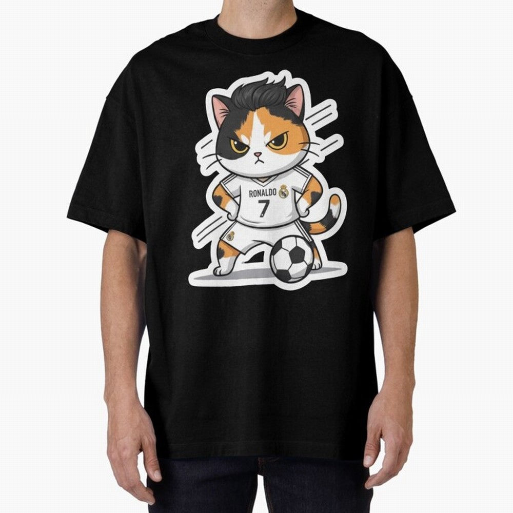 Kitten - Ronaldo | Real madrid Oversized T-Shirt Remember Match Day Hype around FIFA World Cup 2026, Neymar, Haaland and Cristiano Ronaldo, England and Germany, Worldwide Fan Energy, Dramatic Goals, Stadium Lights and Championship Celebrations;