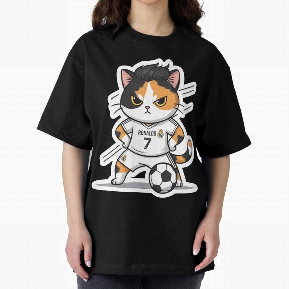 Kitten - Ronaldo | Real madrid Oversized T-Shirt Remember Match Day Hype around FIFA World Cup 2026, Neymar, Haaland and Cristiano Ronaldo, England and Germany, Worldwide Fan Energy, Dramatic Goals, Stadium Lights and Championship Celebrations;