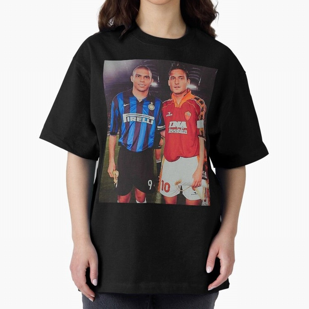 Clash of Class. Francesco Totti and Ronaldo Nazario sometime in the 90s. Oversized T-Shirt Turn Every Weekend Toward FIFA World Cup 2026 Spirit, Capturing France and Portugal, Haaland, Soccer Culture, Superstar Moments, National Team Dreams and