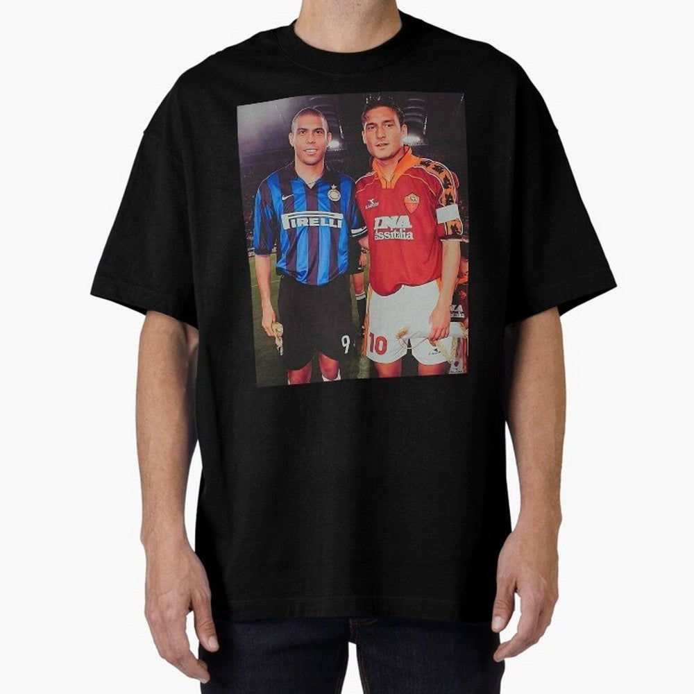 Clash of Class. Francesco Totti and Ronaldo Nazario sometime in the 90s. Oversized T-Shirt Turn Every Weekend Toward FIFA World Cup 2026 Spirit, Capturing France and Portugal, Haaland, Soccer Culture, Superstar Moments, National Team Dreams and