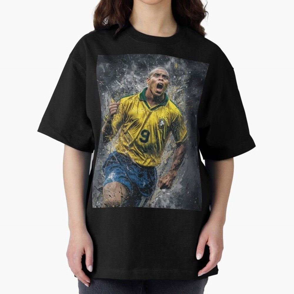 Ronaldo Naz¨¢rio - Il Fenomeno (Brazil) Oversized T-Shirt Upgrade FIFA World Cup 2026 USA Canada Mexico Capturing Haaland and Mbappe, Spain and Netherlands Energy, Retro Football Energy, Iconic Rivalries, Trophy Chase Drama and Stadium Atmosphere;