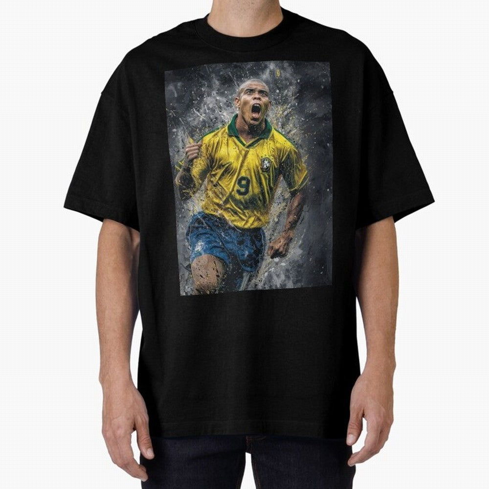 Ronaldo Naz¨¢rio - Il Fenomeno (Brazil) Oversized T-Shirt Upgrade FIFA World Cup 2026 USA Canada Mexico Capturing Haaland and Mbappe, Spain and Netherlands Energy, Retro Football Energy, Iconic Rivalries, Trophy Chase Drama and Stadium Atmosphere;