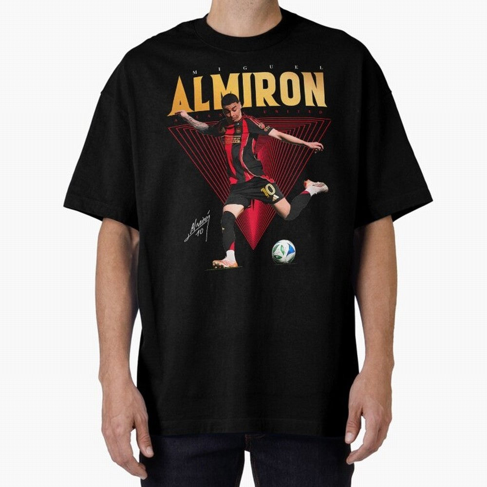Miguel Almiron Atlanta United FC Oversized T-Shirt Turn Football Passion into FIFA World Cup 2026 USA Canada Mexico Spirit, Centered on Spain and Netherlands, Mbappe, Goal Celebration Energy, Supporter Heritage, Football Icons and Worldwide