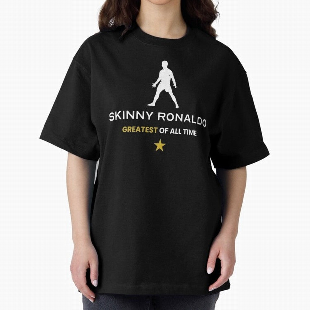 Skinny Ronaldo The Greatest Of All Time White Oversized T-Shirt Represent FIFA World Cup 2026 Spirit, Built around Brazil, Portugal and Argentina, Messi, CR7 and Mbappe, Tournament Hype, Historic Matchups, Family Viewing Parties and Global Sports