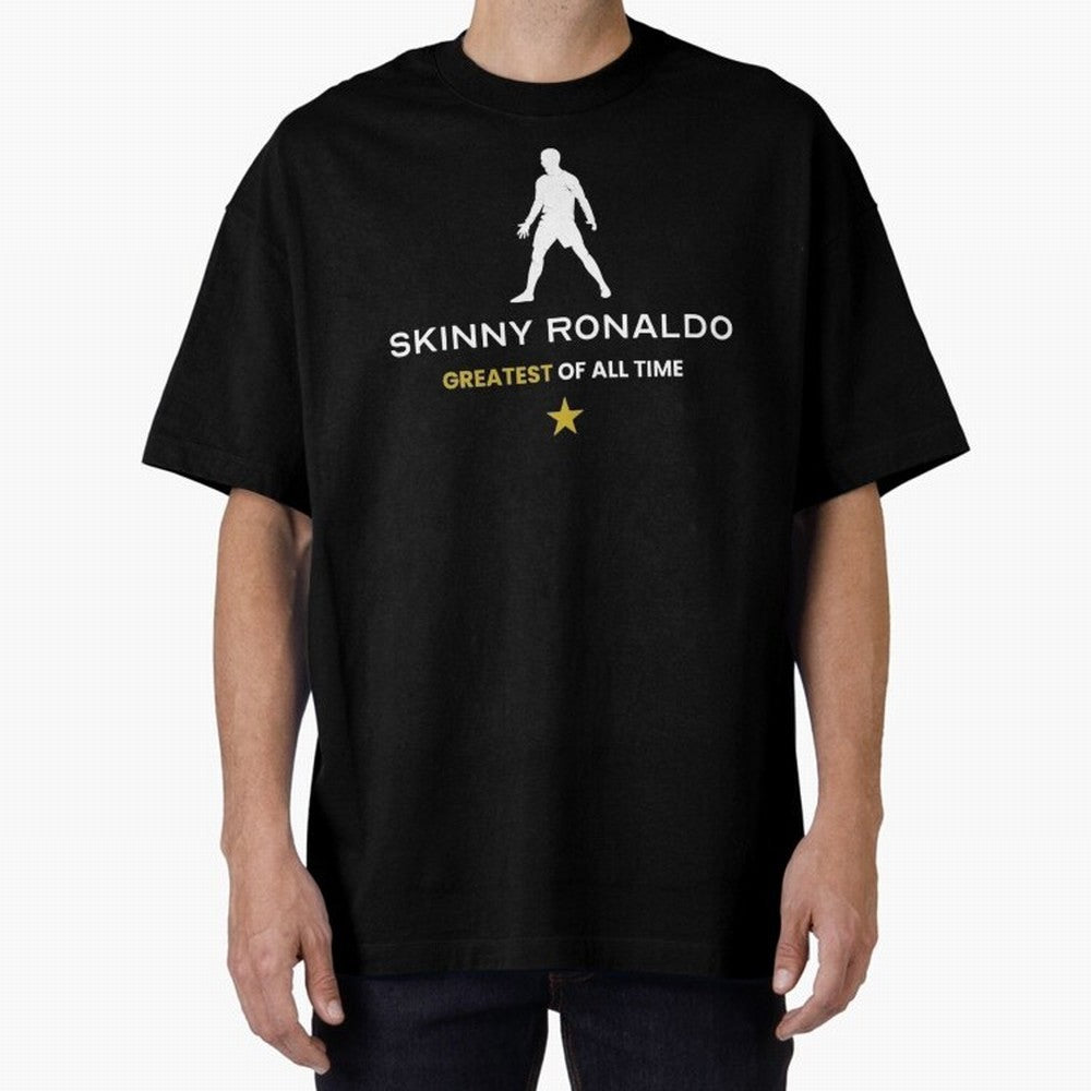 Skinny Ronaldo The Greatest Of All Time White Oversized T-Shirt Represent FIFA World Cup 2026 Spirit, Built around Brazil, Portugal and Argentina, Messi, CR7 and Mbappe, Tournament Hype, Historic Matchups, Family Viewing Parties and Global Sports
