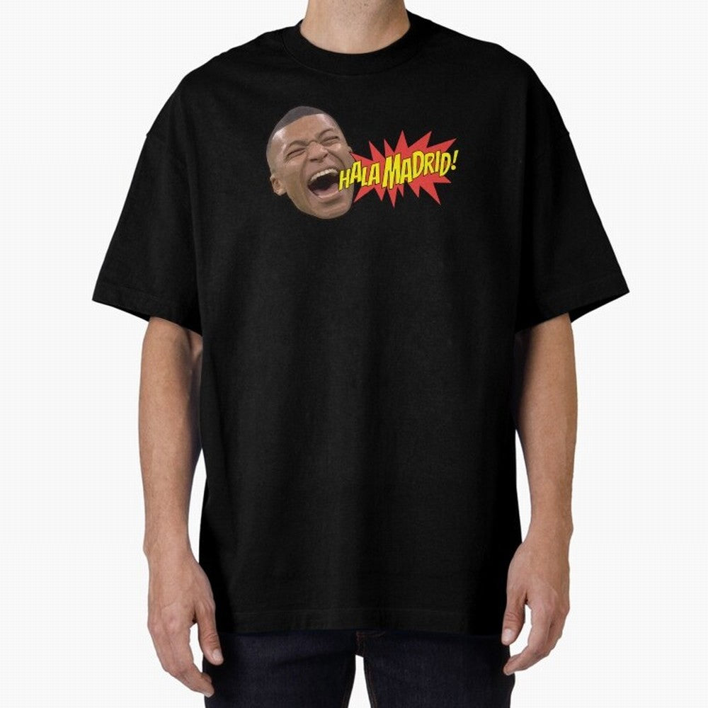 Real Madrid - Kylian Mbapp¨¦ Hala Madrid Oversized T-Shirt Remember Iconic Moments from FIFA World Cup 2026 USA Canada Mexico Spirit, Inspired by Brazil, Messi and Cristiano Ronaldo, Tournament Hype, Historic Matchups, Family Viewing Parties and
