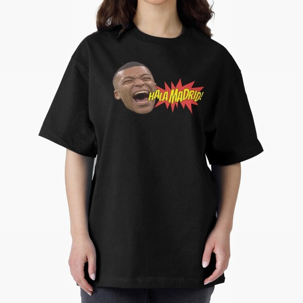 Real Madrid - Kylian Mbapp¨¦ Hala Madrid Oversized T-Shirt Remember Iconic Moments from FIFA World Cup 2026 USA Canada Mexico Spirit, Inspired by Brazil, Messi and Cristiano Ronaldo, Tournament Hype, Historic Matchups, Family Viewing Parties and