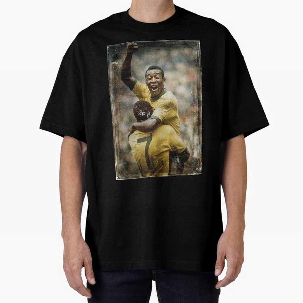 Pele Celebration Vintage Oversized T-Shirt Make Every Match About Global Football Passion for FIFA World Cup 2026, Capturing Cristiano Ronaldo, Haaland and CR7, Spain and Netherlands, Global Supporter Spirit, Legendary Goals, National Colors and