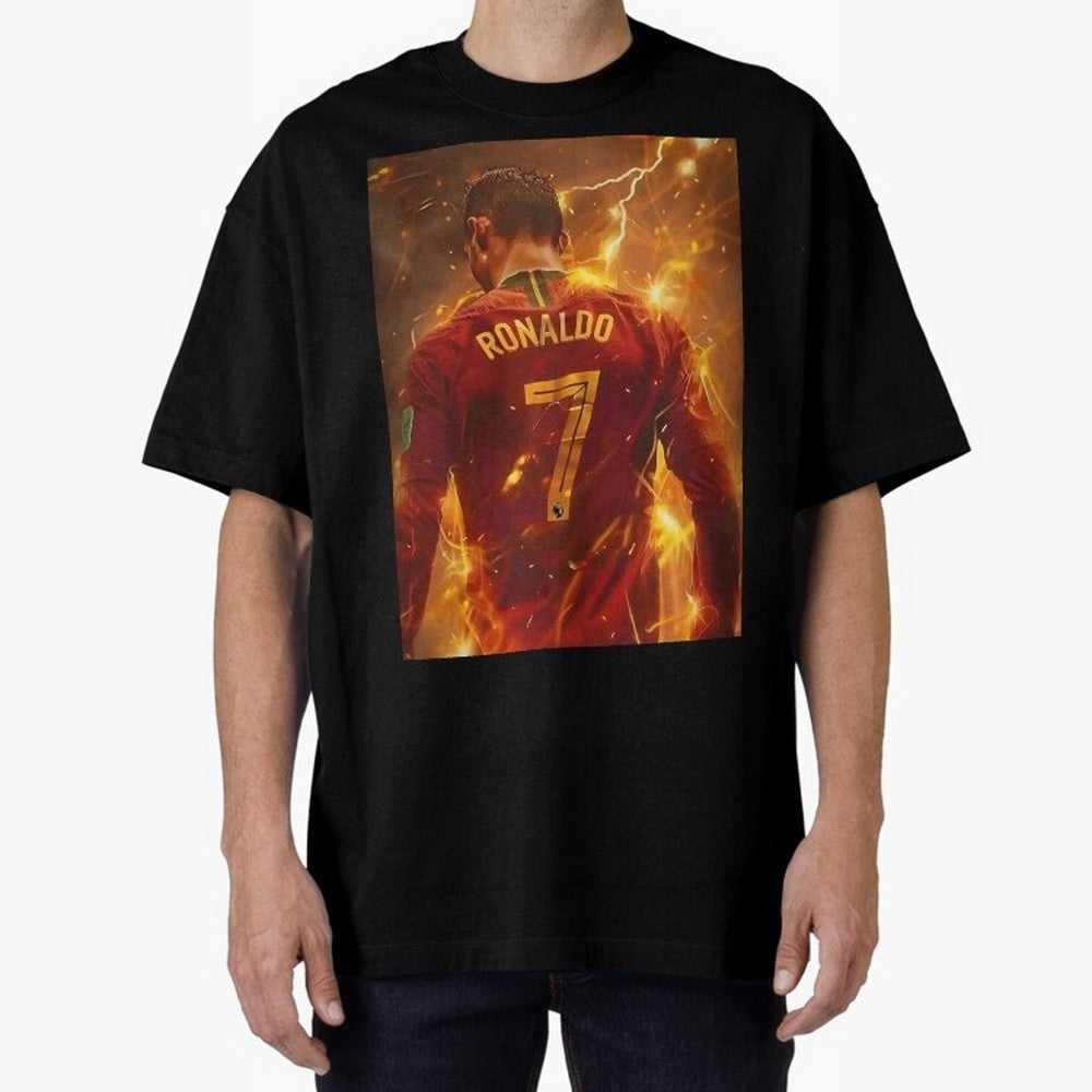 CR7 Christiano Ronaldo Oversized T-Shirt Celebrate Golden Goal Energy in Global Football Passion for FIFA World Cup 2026 USA Canada Mexico, Built around Haaland, Argentina, Soccer Culture, Superstar Moments, National Team Dreams and Competitive