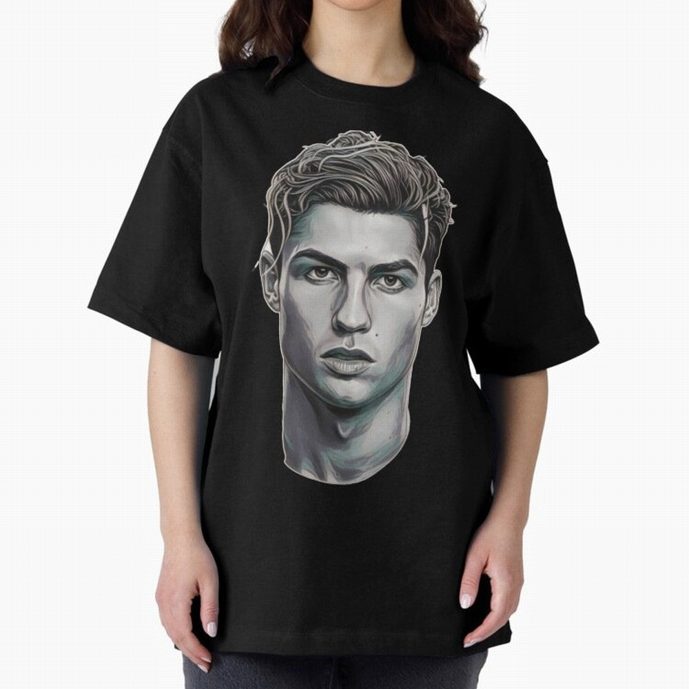 Ronaldo drawing 2008 Oversized T-Shirt Celebrate the Magic of the FIFA World Cup 2026 Journey through Cristiano Ronaldo, Haaland and CR7 Highlights, Germany Pride, Match Day Excitement, Supporter Culture, Golden Goals and Global Football Passion;