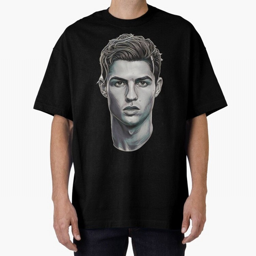 Ronaldo drawing 2008 Oversized T-Shirt Celebrate the Magic of the FIFA World Cup 2026 Journey through Cristiano Ronaldo, Haaland and CR7 Highlights, Germany Pride, Match Day Excitement, Supporter Culture, Golden Goals and Global Football Passion;