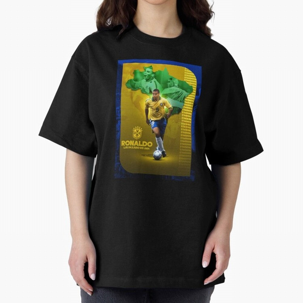 Ronaldo Lu¨ªs Naz¨¢rio de Lima O Fen?meno Brazil Football Legend Oversized T-Shirt Create the FIFA World Cup 2026 USA Canada Mexico Journey through Messi, CR7 and Mbappe Highlights, Argentina, France and Brazil Pride, Match Day Excitement,