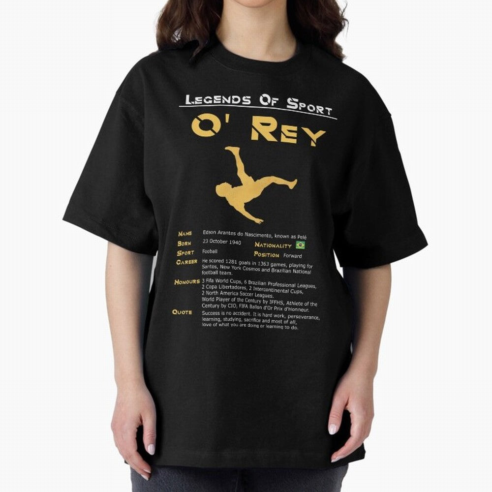 Legends of Sport Pele Pel¨¦ Oversized T-Shirt Show Your Love for Match Day Hype around FIFA World Cup 2026, CR7 and Messi, England, Championship Spirit, Famous Goals, Roaring Crowds and International Football Unity; Built for Supporters Chasing