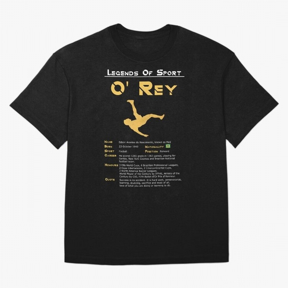 Legends of Sport Pele Pel¨¦ Oversized T-Shirt Show Your Love for Match Day Hype around FIFA World Cup 2026, CR7 and Messi, England, Championship Spirit, Famous Goals, Roaring Crowds and International Football Unity; Built for Supporters Chasing