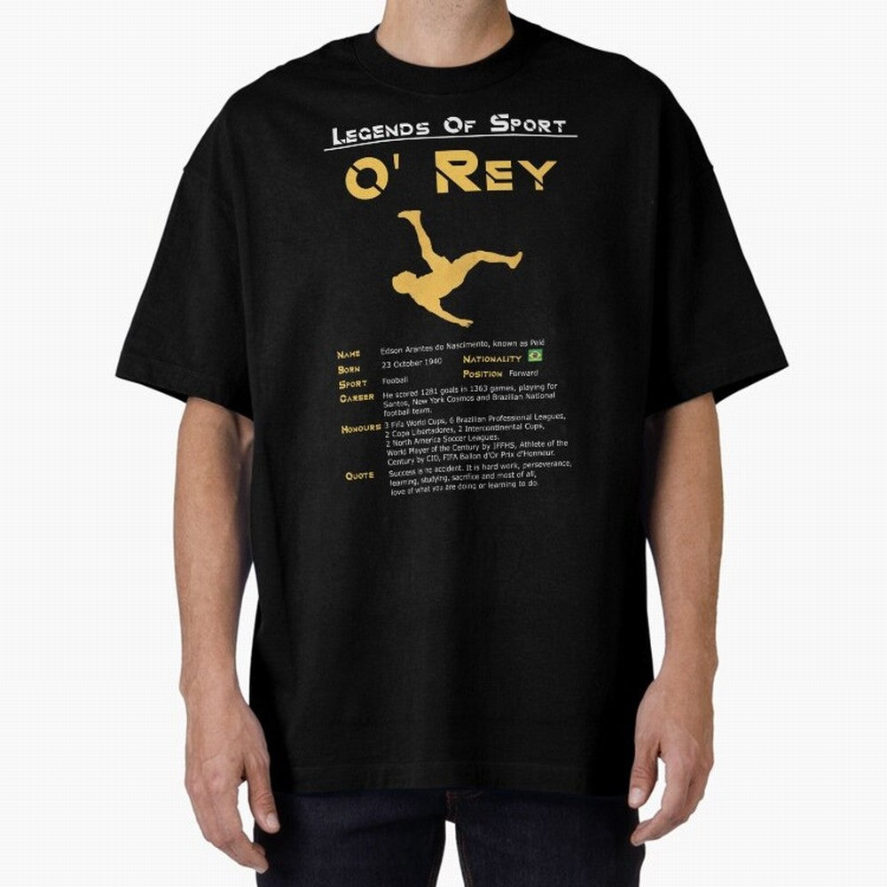Legends of Sport Pele Pel¨¦ Oversized T-Shirt Show Your Love for Match Day Hype around FIFA World Cup 2026, CR7 and Messi, England, Championship Spirit, Famous Goals, Roaring Crowds and International Football Unity; Built for Supporters Chasing